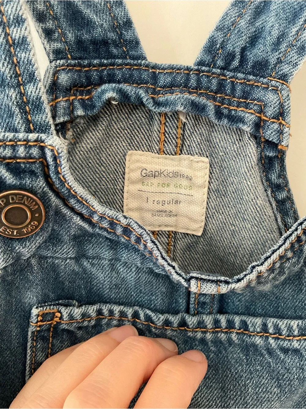 GAP Girls' Blue Denim Overall Dress